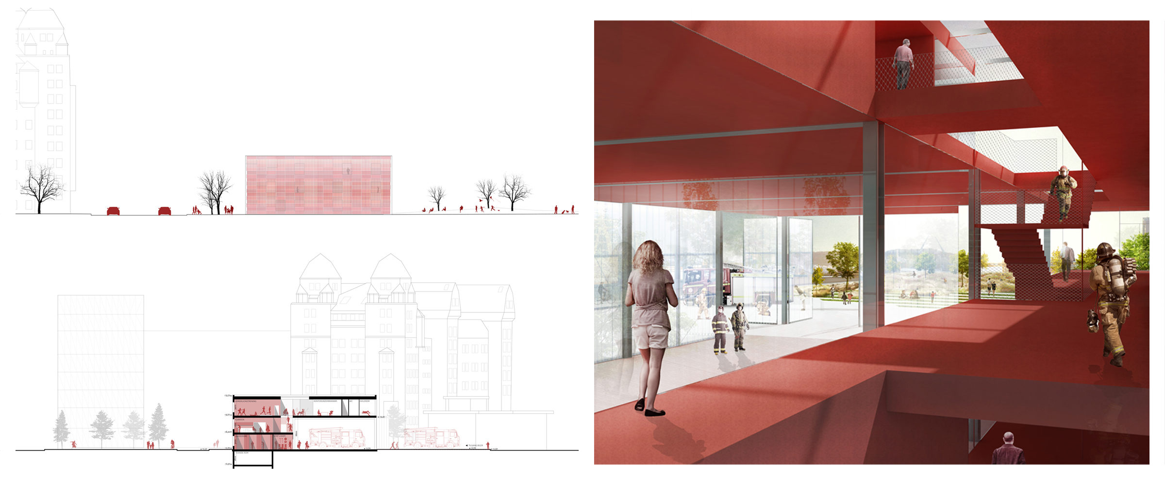 Branstasjon Snitt Og Fasade Kopi